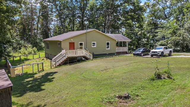 100 Anderson Ridge Rd, Jasper, TN 37347 - back of property with crawl space and view of scattered trees