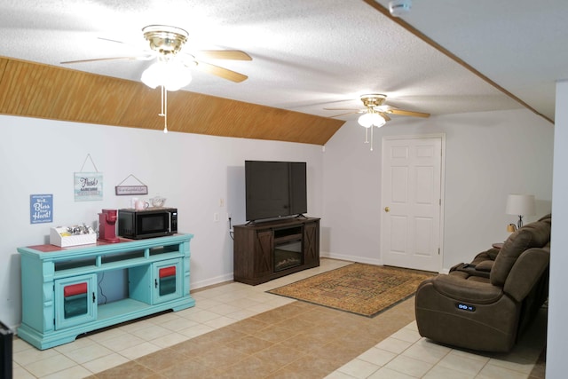 732 Salem Rd, Rossville, GA 30741 - tiled living room featuring a ceiling fan and lofted ceiling