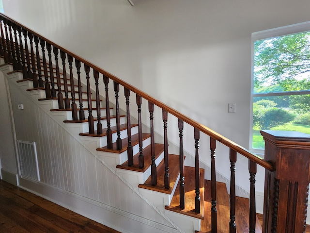 1 Magnolia St, Niota, TN 37826 - stairs with hardwood / wood-style floors and healthy amount of natural light