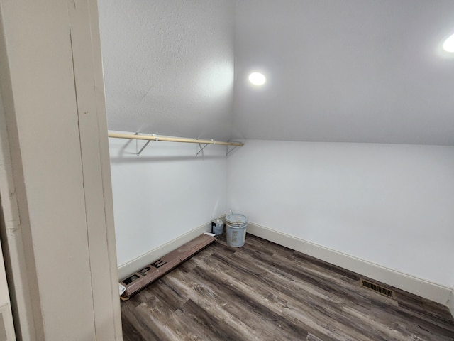 1 Magnolia St, Niota, TN 37826 - walk in closet featuring dark wood-style flooring and vaulted ceiling
