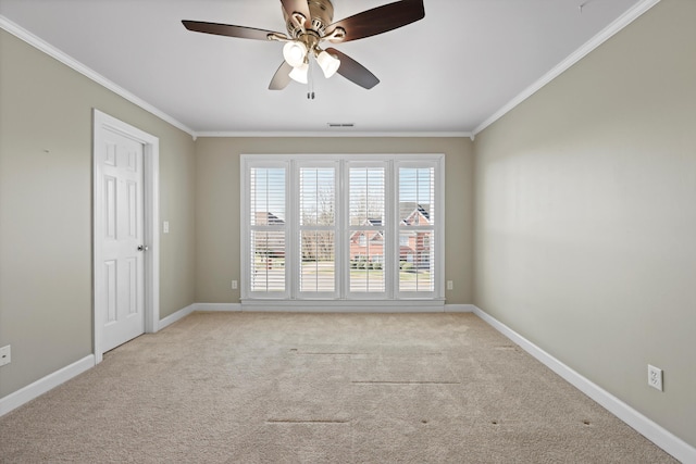 6401 Beacon Pointe Cir, Hixson, TN 37343 - carpeted spare room with ornamental molding and ceiling fan