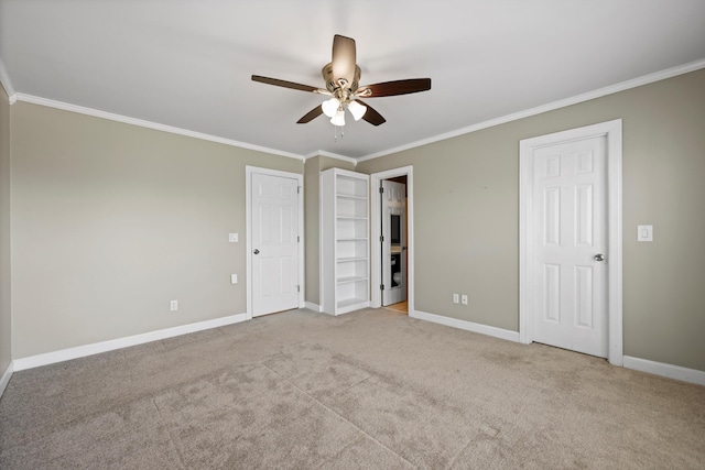 6401 Beacon Pointe Cir, Hixson, TN 37343 - unfurnished bedroom with carpet flooring, ornamental molding, and ceiling fan