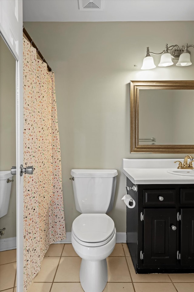 6401 Beacon Pointe Cir, Hixson, TN 37343 - full bathroom with vanity, tile patterned flooring, and a shower with shower curtain