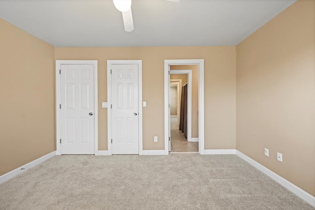 6401 Beacon Pointe Cir, Hixson, TN 37343 - unfurnished bedroom with light colored carpet and ceiling fan