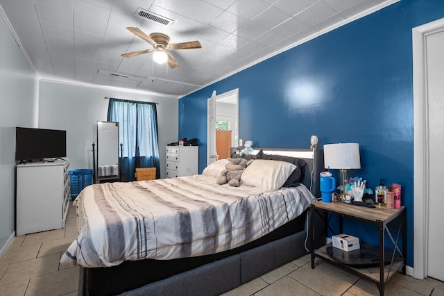 1618 E State Line Rd, Rossville, GA 30741 - bedroom featuring ornamental molding, tile patterned floors, and ceiling fan