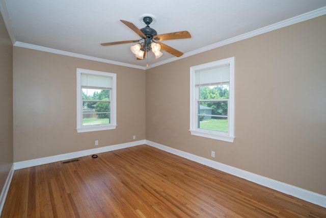 208 Wilder Rd, Chickamauga, GA 30707 - spare room featuring ornamental molding, wood finished floors, and ceiling fan