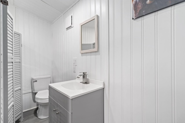 1780 Wolf Haven Rd, Spencer, TN 38585 - half bathroom featuring vanity and wood finished floors