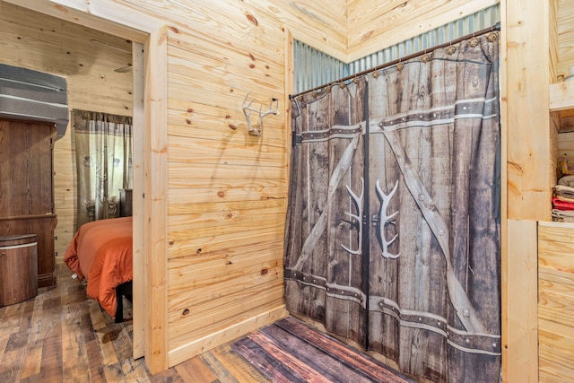 1780 Wolf Haven Rd, Spencer, TN 38585 - bathroom with wood finished floors and wooden walls
