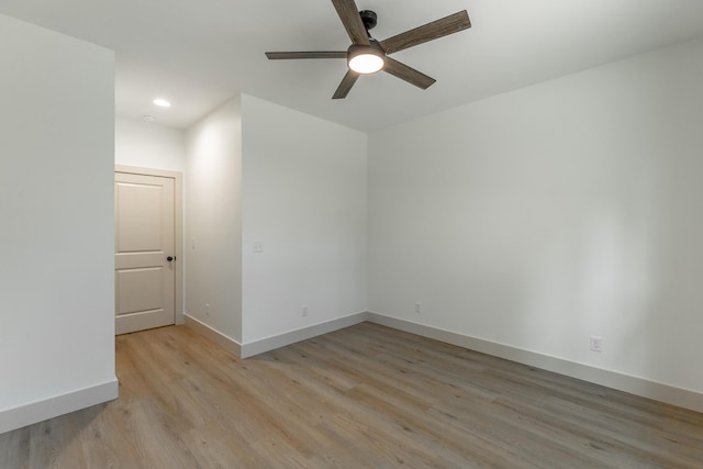 581 W Reed Rd, Lafayette, GA 30728 - spare room with ceiling fan, light wood-style flooring, and recessed lighting