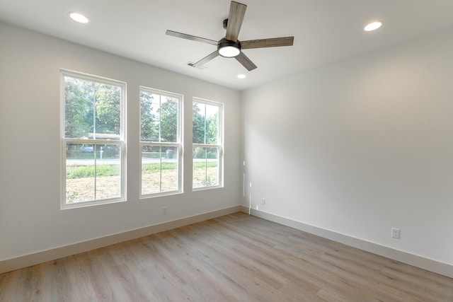 581 W Reed Rd, Lafayette, GA 30728 - unfurnished room with light wood-style flooring, recessed lighting, and a ceiling fan