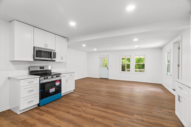 1320 Coker Dr, Dalton, GA 30721 - kitchen with appliances with stainless steel finishes, dark wood-style floors, light countertops, recessed lighting, and open floor plan