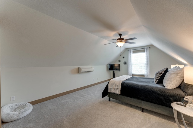 2742 Amsterdam Ln Unit 14, Chattanooga, TN 37421 - carpeted bedroom featuring lofted ceiling, a wall mounted air conditioner, and ceiling fan