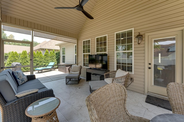 2742 Amsterdam Ln Unit 14, Chattanooga, TN 37421 - view of patio / terrace featuring an outdoor living space and a ceiling fan