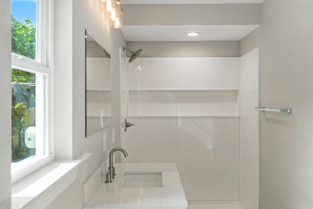 2207 Spencer Ave, Chattanooga, TN 37421 - full bathroom with healthy amount of natural light, tiled shower, and recessed lighting
