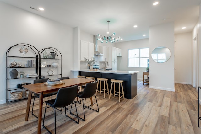 1857 Zeta Way, Chattanooga, TN 37404 - dining area featuring a chandelier, light wood finished floors, and recessed lighting