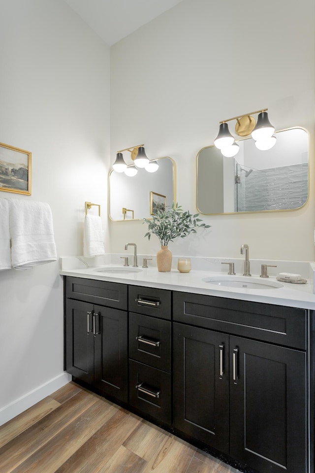 1857 Zeta Way, Chattanooga, TN 37404 - bathroom featuring double vanity and wood finished floors