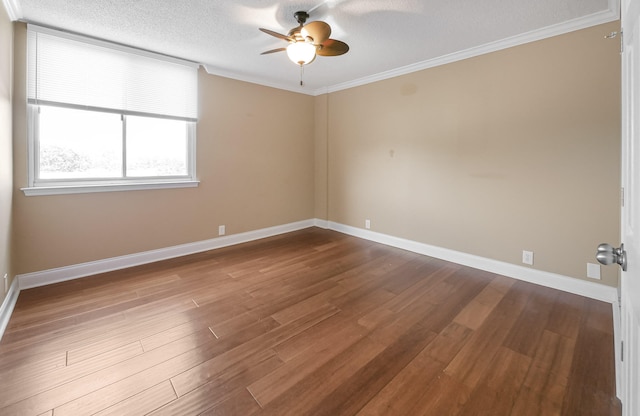 1131 Stringers Ridge Rd Unit 4C, Chattanooga, TN 37405 - empty room with dark wood-style floors, ceiling fan, ornamental molding, and a textured ceiling