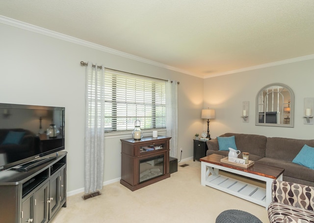 1510 Cannon Dr, Fort Oglethorpe, GA 30742 - living room with ornamental molding and light carpet