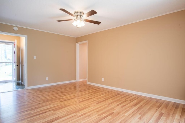 505 Heidi Cir, Chattanooga, TN 37415 - unfurnished room featuring light wood finished floors, ceiling fan, crown molding, and a smoke detector