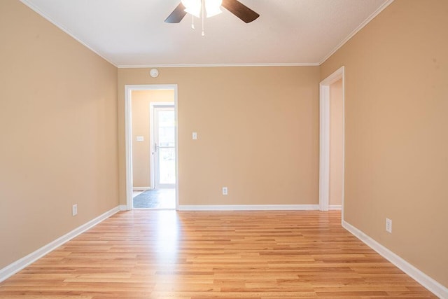 505 Heidi Cir, Chattanooga, TN 37415 - unfurnished room featuring ceiling fan, crown molding, and light wood-type flooring