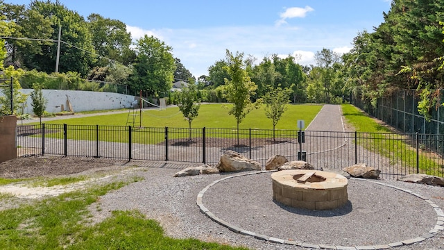 9420 Mountain Shadows Dr, Chattanooga, TN 37421 - view of yard featuring an outdoor fire pit