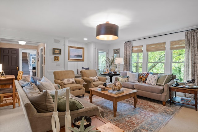 9420 Mountain Shadows Dr, Chattanooga, TN 37421 - living area with light colored carpet and a decorative wall