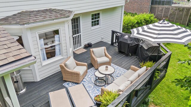 9420 Mountain Shadows Dr, Chattanooga, TN 37421 - wooden deck featuring outdoor lounge area