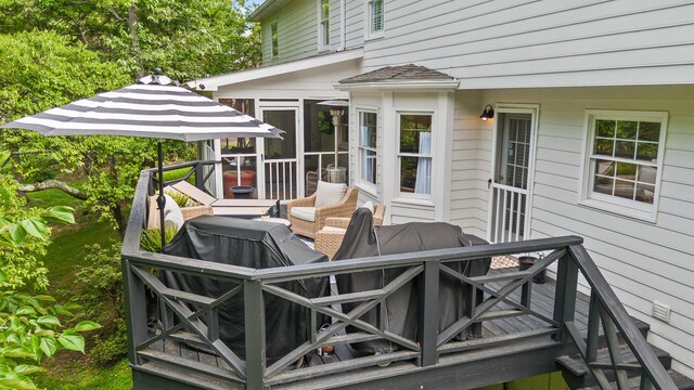 9420 Mountain Shadows Dr, Chattanooga, TN 37421 - deck with a sunroom