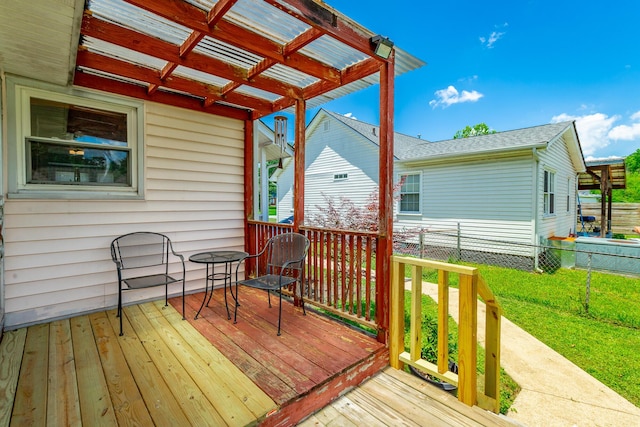 1602 Prater Rd, Chattanooga, TN 37412 - wooden deck with a pergola