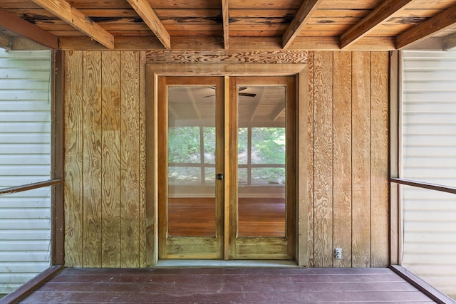 3671 Thrushwood Dr, Chattanooga, TN 37415 - doorway to property with board and batten siding and french doors