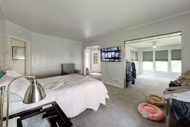 2015 James Ave, Chattanooga, TN 37415 - carpeted bedroom with arched walkways and crown molding