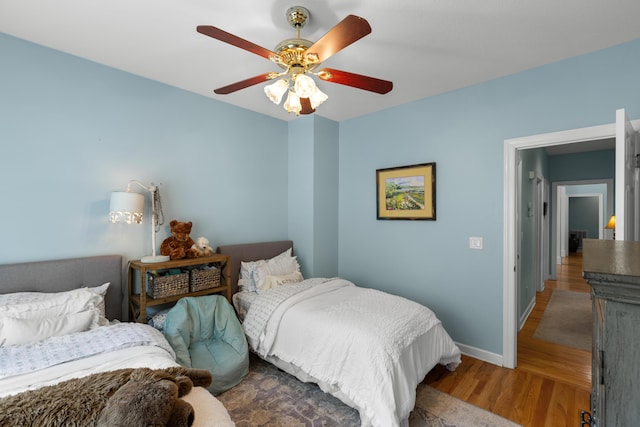 4101 Finch Ln, Chattanooga, TN 37419 - bedroom with wood finished floors and ceiling fan