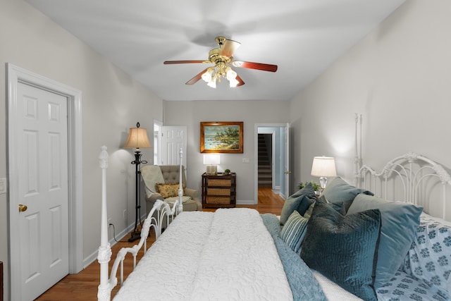 4101 Finch Ln, Chattanooga, TN 37419 - bedroom with wood finished floors and a ceiling fan