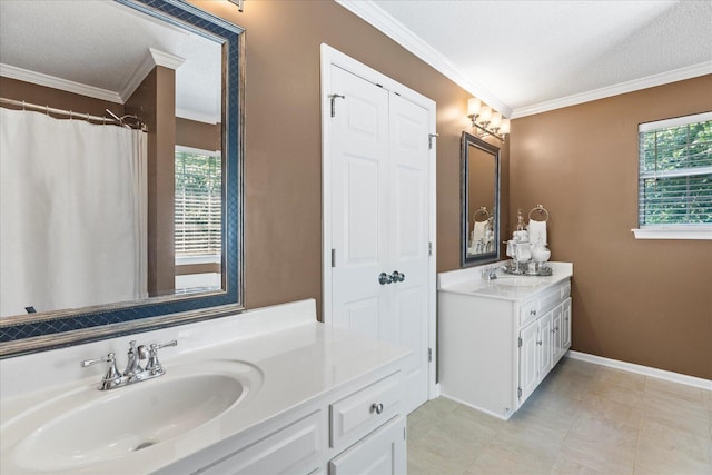 1003 Woodfern Trl, Hixson, TN 37343 - bathroom featuring vanity, plenty of natural light, and crown molding