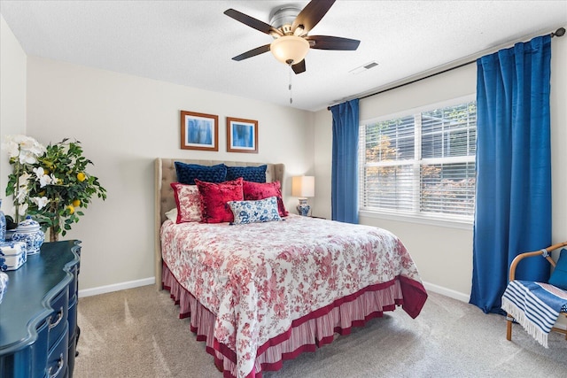 1003 Woodfern Trl, Hixson, TN 37343 - bedroom featuring light carpet, a textured ceiling, and ceiling fan