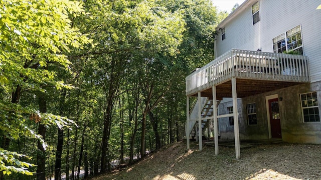 1003 Woodfern Trl, Hixson, TN 37343 - view of yard featuring stairway and a wooden deck