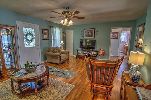 11080 US-11, Trenton, GA 30752 - living area with wood finished floors and a ceiling fan