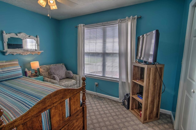 11080 US-11, Trenton, GA 30752 - bedroom with carpet, a textured ceiling, and a ceiling fan