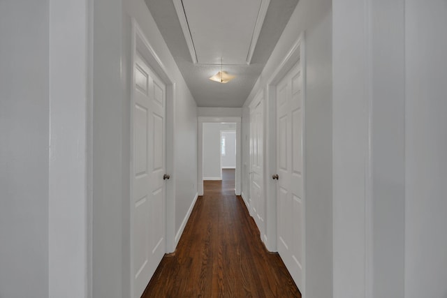 176 Depot St, Soddy Daisy, TN 37379 - corridor with attic access and dark wood finished floors