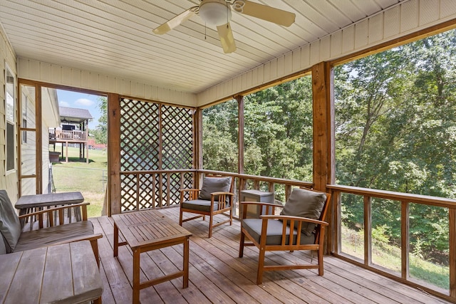 40 Castleview Ct, Ringgold, GA 30736 - sunroom with ceiling fan and outdoor lounge area