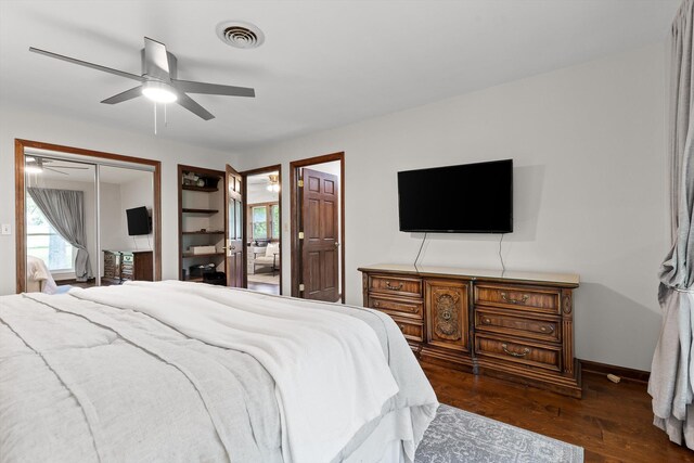 28 Lynn Rd, Signal Mountain, TN 37377 - bedroom with wood finished floors, a ceiling fan, and a closet