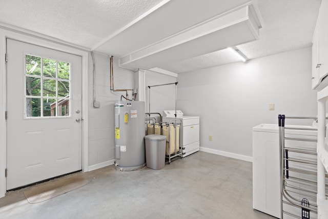 28 Lynn Rd, Signal Mountain, TN 37377 - below grade area featuring washer and clothes dryer, water heater, and a textured ceiling