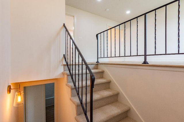 318 Yates Springs Rd, Ringgold, GA 30736 - staircase with recessed lighting and baseboards