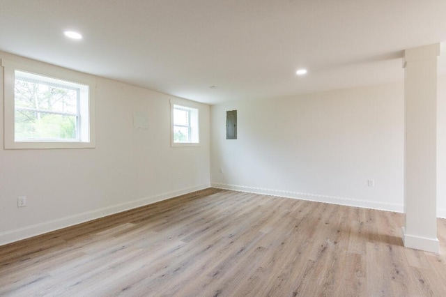 318 Yates Springs Rd, Ringgold, GA 30736 - spare room with light wood-style floors, electric panel, and recessed lighting