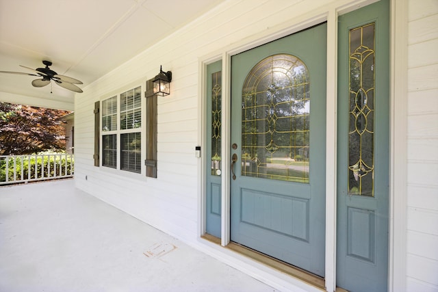 75 Sequoyah Trl, Ringgold, GA 30736 - doorway to property featuring covered porch and a ceiling fan