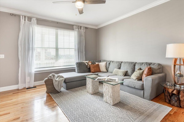 7918 Chianti Way, Chattanooga, TN 37421 - living room with crown molding, ceiling fan, and light wood-type flooring