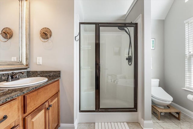 7918 Chianti Way, Chattanooga, TN 37421 - bathroom with a shower stall, vanity, and tile patterned flooring