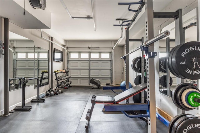 7918 Chianti Way, Chattanooga, TN 37421 - workout room featuring a garage