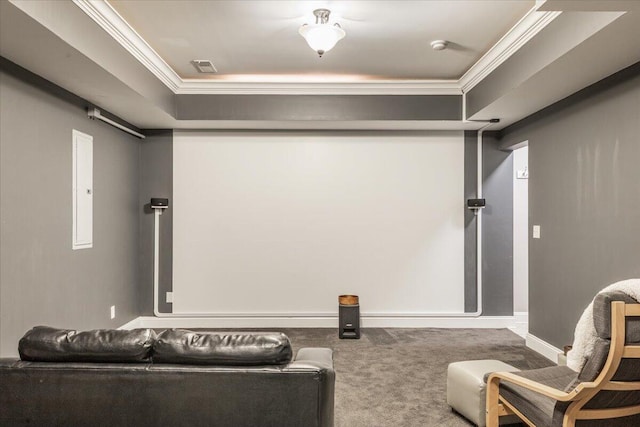 7918 Chianti Way, Chattanooga, TN 37421 - cinema featuring crown molding, carpet, and a tray ceiling
