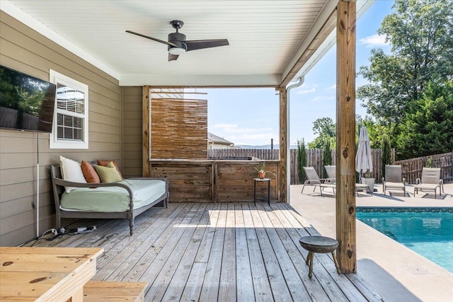 7918 Chianti Way, Chattanooga, TN 37421 - wooden deck with ceiling fan and a patio